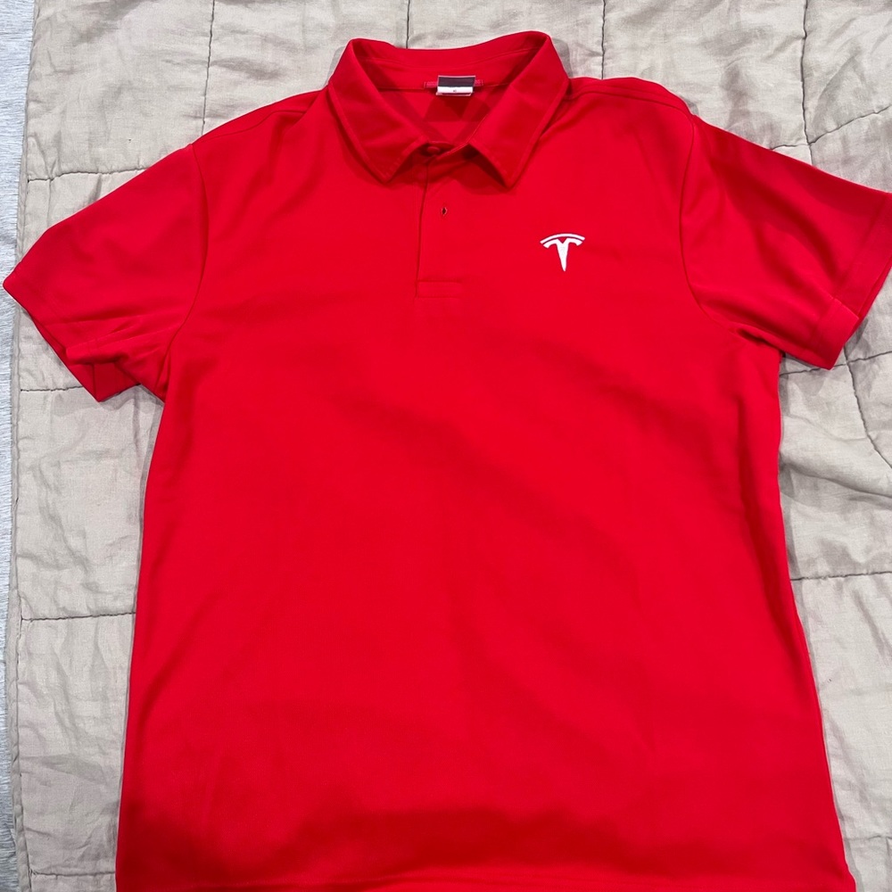 Tesla red Polo men’s medium
